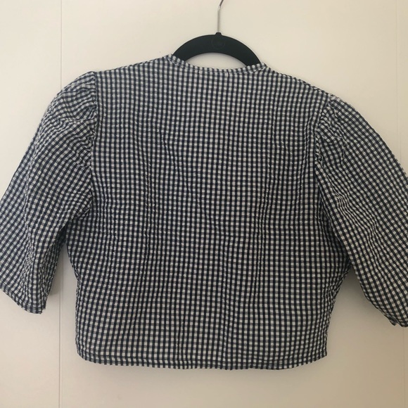 Gingham Crop Blouse - Picture 5 of 8
